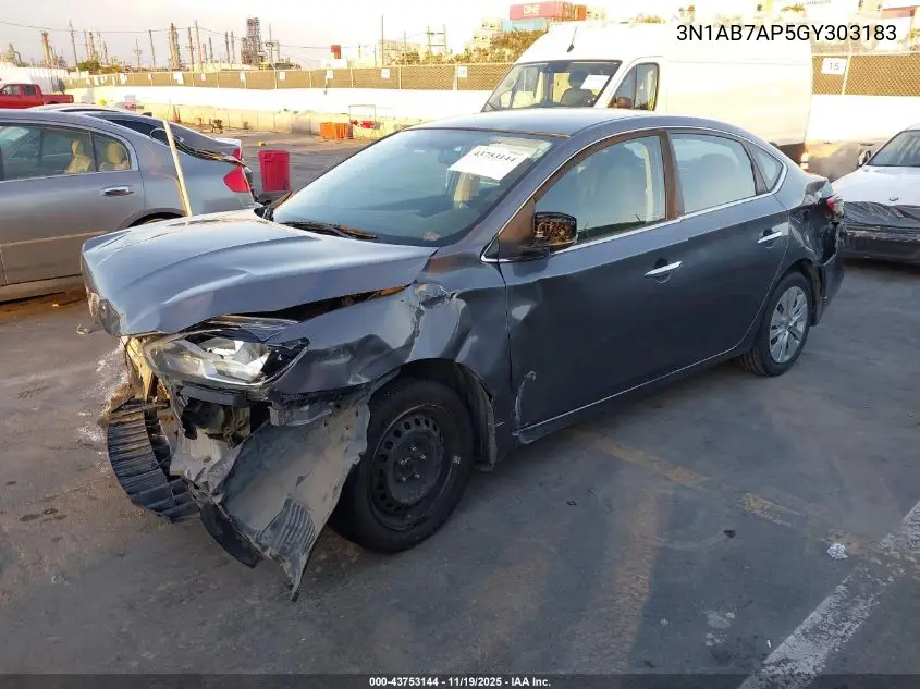 3N1AB7AP5GY303183 2016 Nissan Sentra S