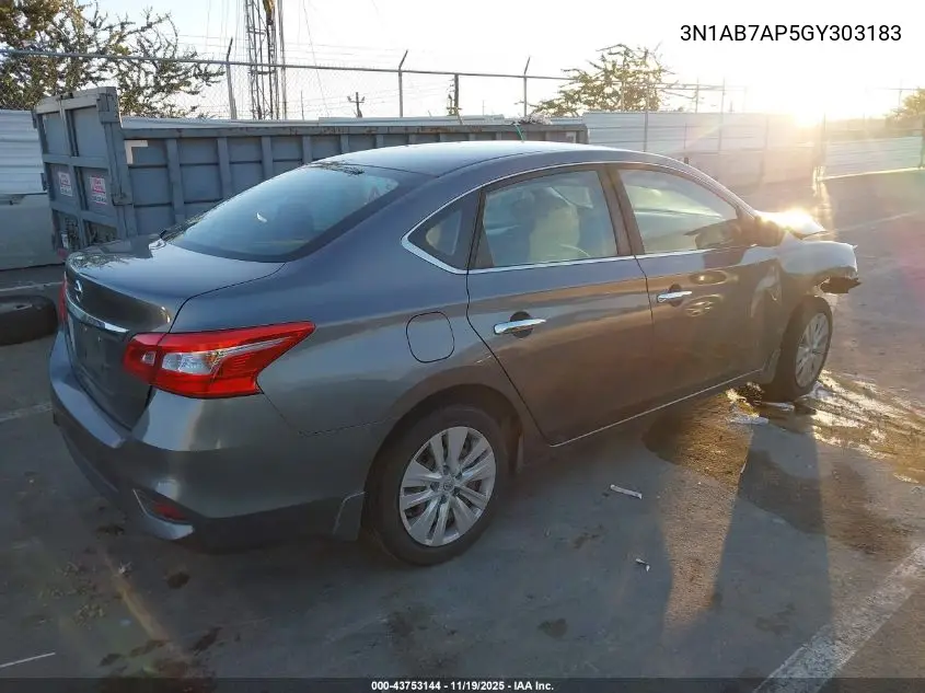 3N1AB7AP5GY303183 2016 Nissan Sentra S