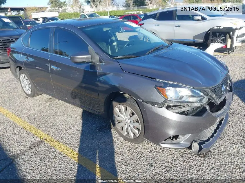 3N1AB7AP0GL672515 2016 Nissan Sentra Sv