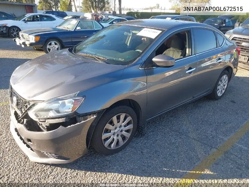 3N1AB7AP0GL672515 2016 Nissan Sentra Sv