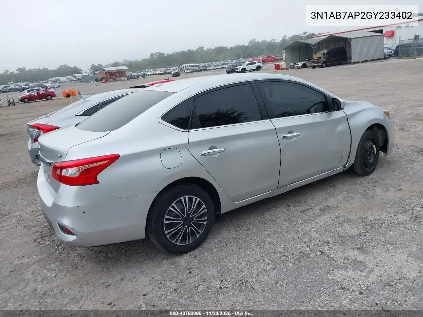 3N1AB7AP2GY233402 2016 Nissan Sentra Fe+ S/S/Sl/Sr/Sv