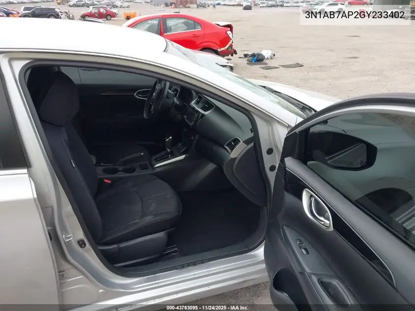 3N1AB7AP2GY233402 2016 Nissan Sentra Fe+ S/S/Sl/Sr/Sv