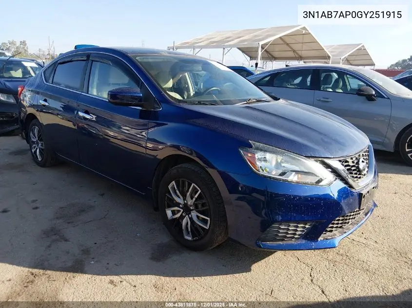 3N1AB7AP0GY251915 2016 Nissan Sentra S
