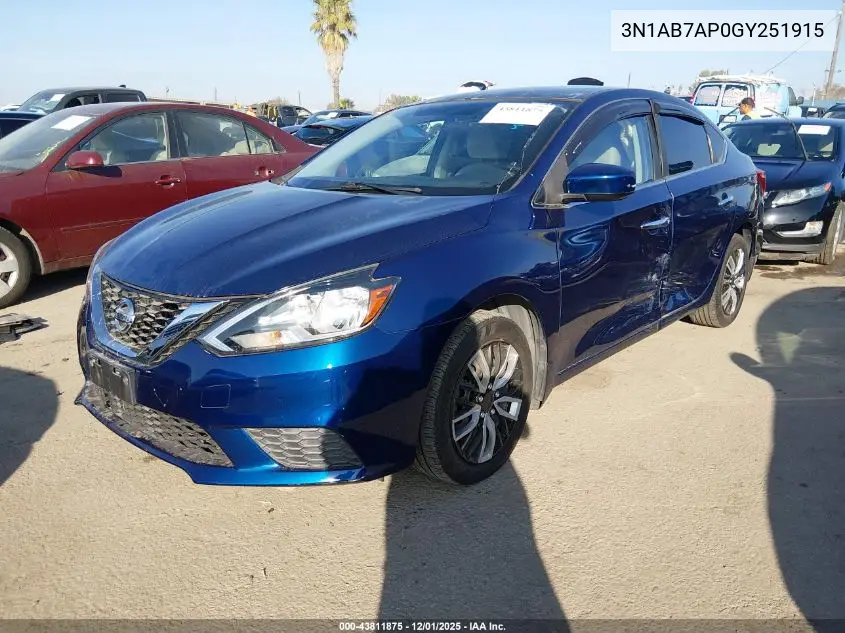 3N1AB7AP0GY251915 2016 Nissan Sentra S