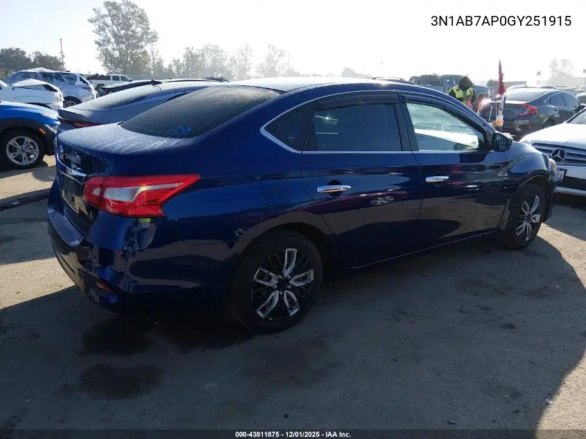 3N1AB7AP0GY251915 2016 Nissan Sentra S