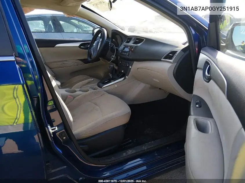 3N1AB7AP0GY251915 2016 Nissan Sentra S