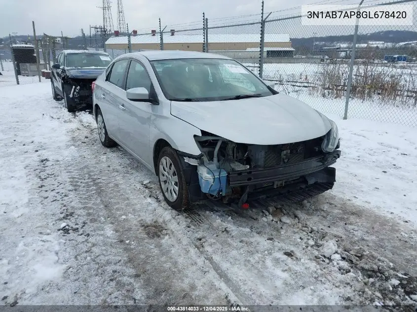 3N1AB7AP8GL678420 2016 Nissan Sentra Sv
