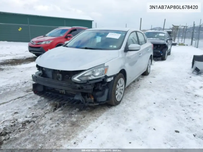 3N1AB7AP8GL678420 2016 Nissan Sentra Sv