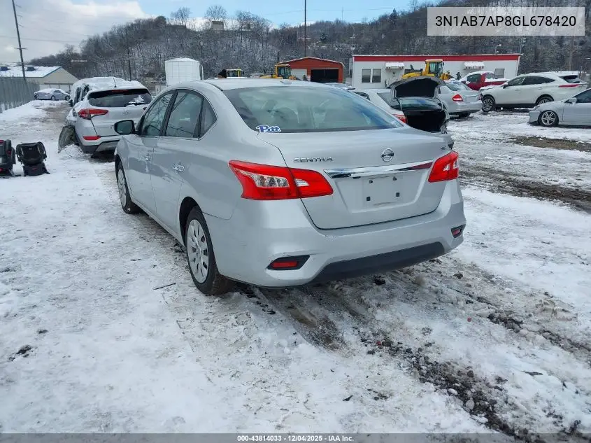 3N1AB7AP8GL678420 2016 Nissan Sentra Sv
