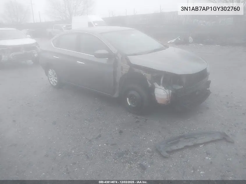 3N1AB7AP1GY302760 2016 Nissan Sentra S