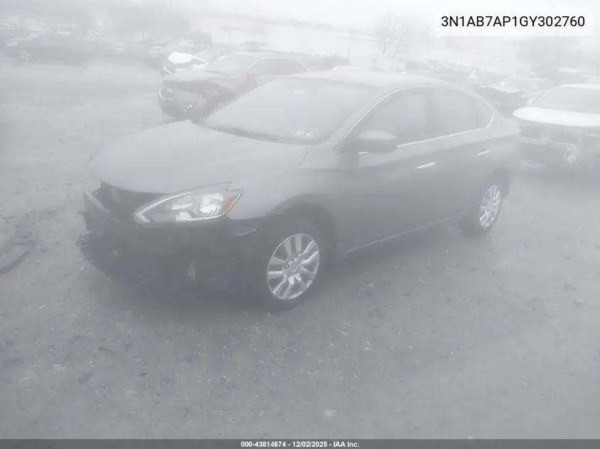 3N1AB7AP1GY302760 2016 Nissan Sentra S