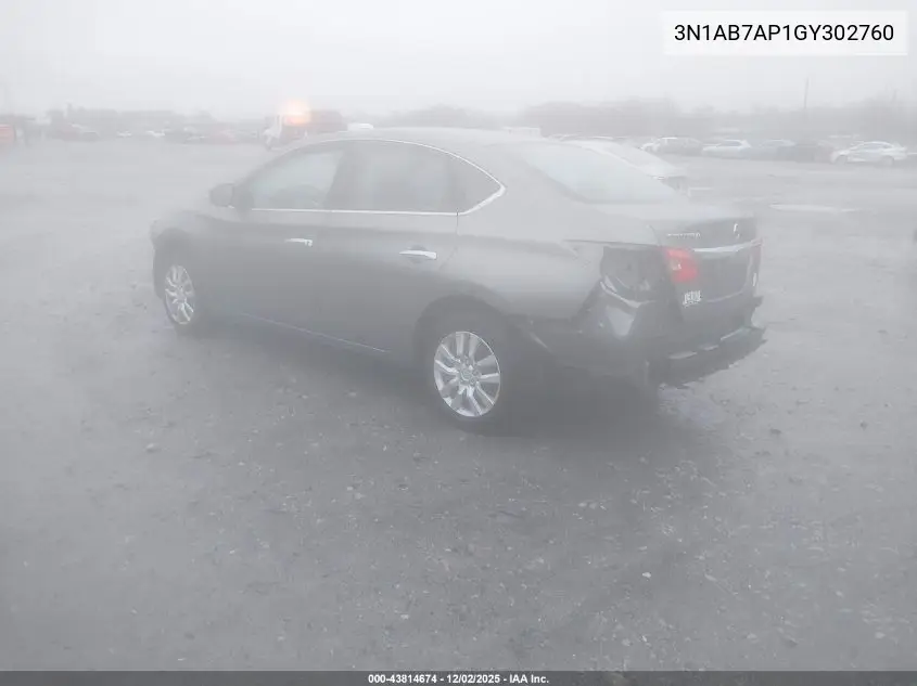 3N1AB7AP1GY302760 2016 Nissan Sentra S