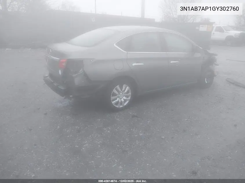 3N1AB7AP1GY302760 2016 Nissan Sentra S