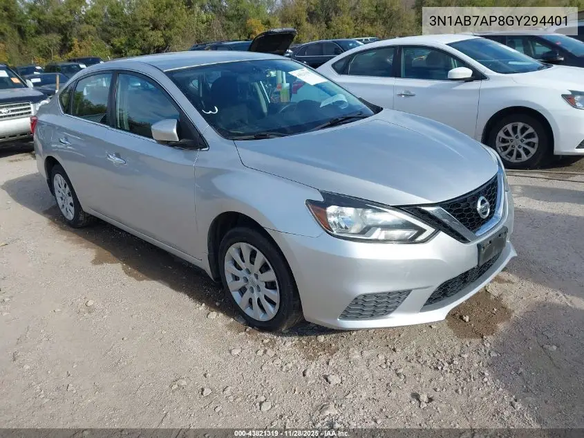 3N1AB7AP8GY294401 2016 Nissan Sentra S