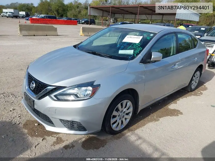 3N1AB7AP8GY294401 2016 Nissan Sentra S