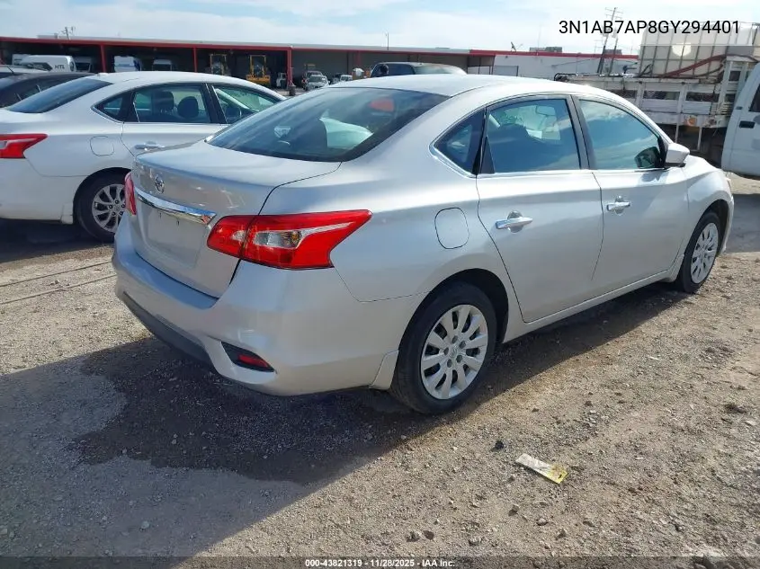 3N1AB7AP8GY294401 2016 Nissan Sentra S