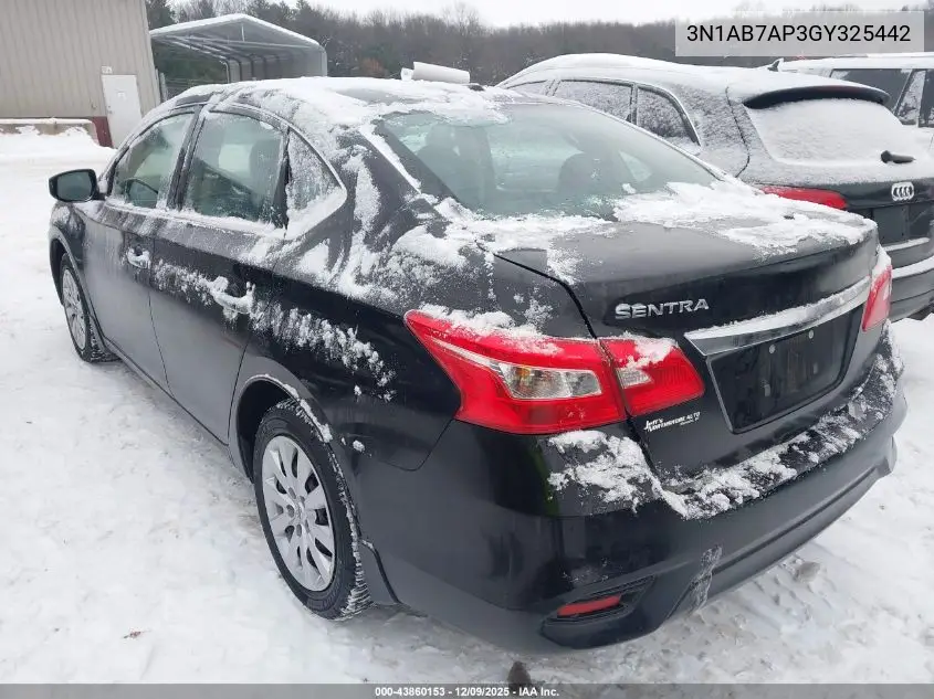 3N1AB7AP3GY325442 2016 Nissan Sentra Sv