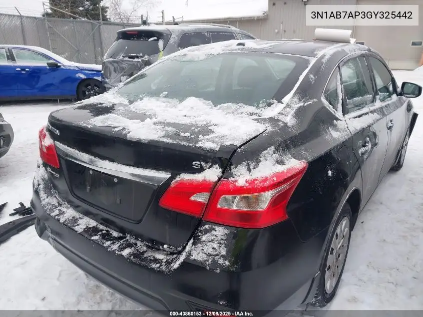 3N1AB7AP3GY325442 2016 Nissan Sentra Sv