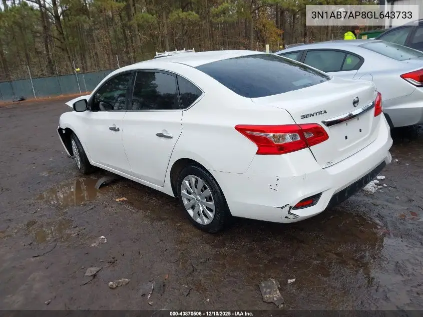 3N1AB7AP8GL643733 2016 Nissan Sentra Fe+ S/S/Sl/Sr/Sv