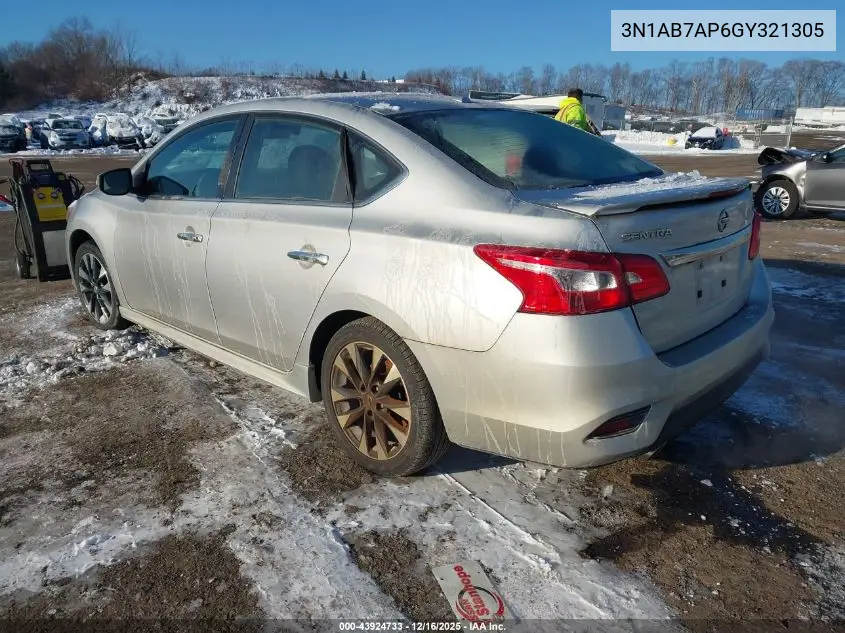 3N1AB7AP6GY321305 2016 Nissan Sentra Sr