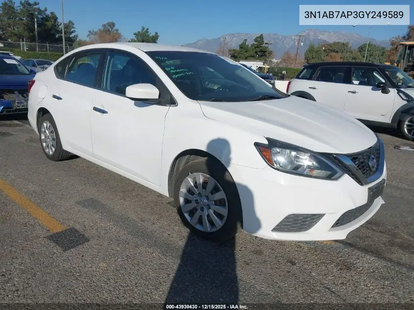 3N1AB7AP3GY249589 2016 Nissan Sentra Sv