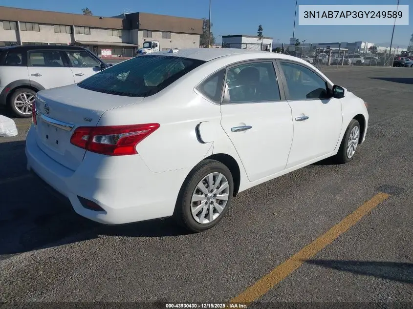 3N1AB7AP3GY249589 2016 Nissan Sentra Sv