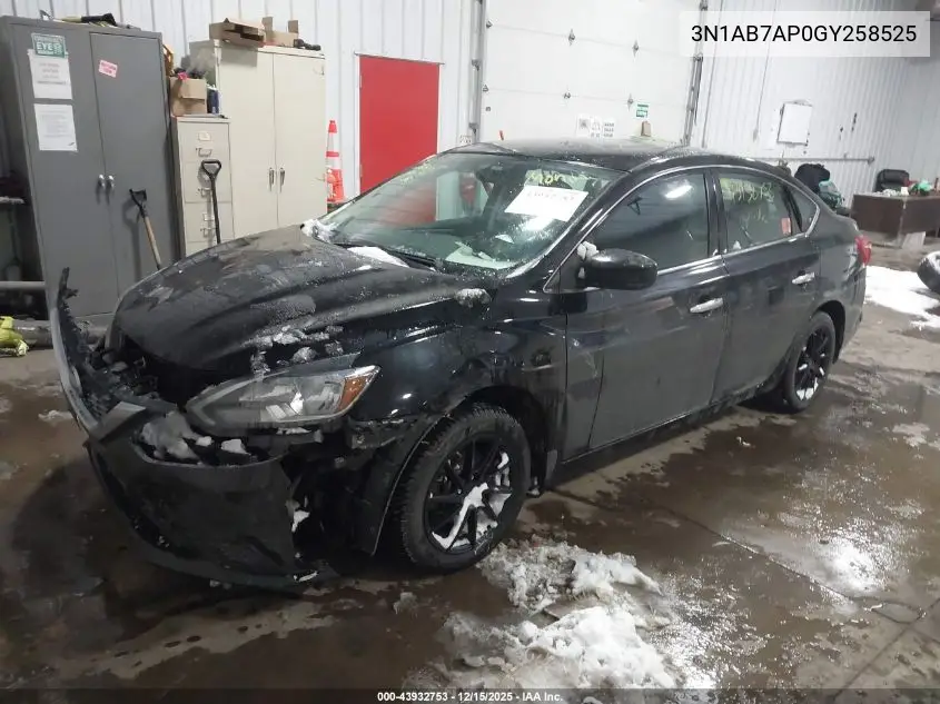 3N1AB7AP0GY258525 2016 Nissan Sentra S