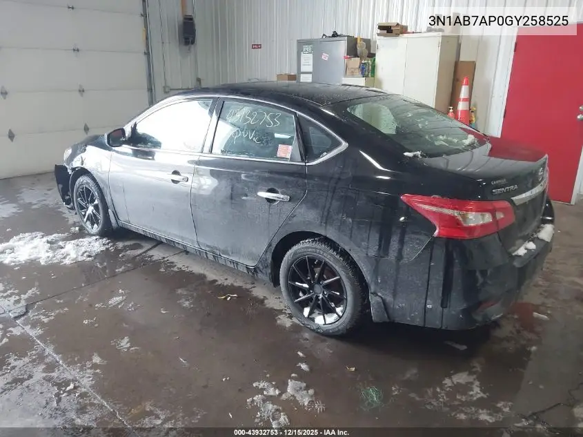 3N1AB7AP0GY258525 2016 Nissan Sentra S
