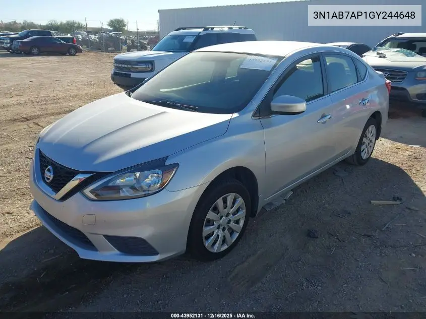 3N1AB7AP1GY244648 2016 Nissan Sentra S