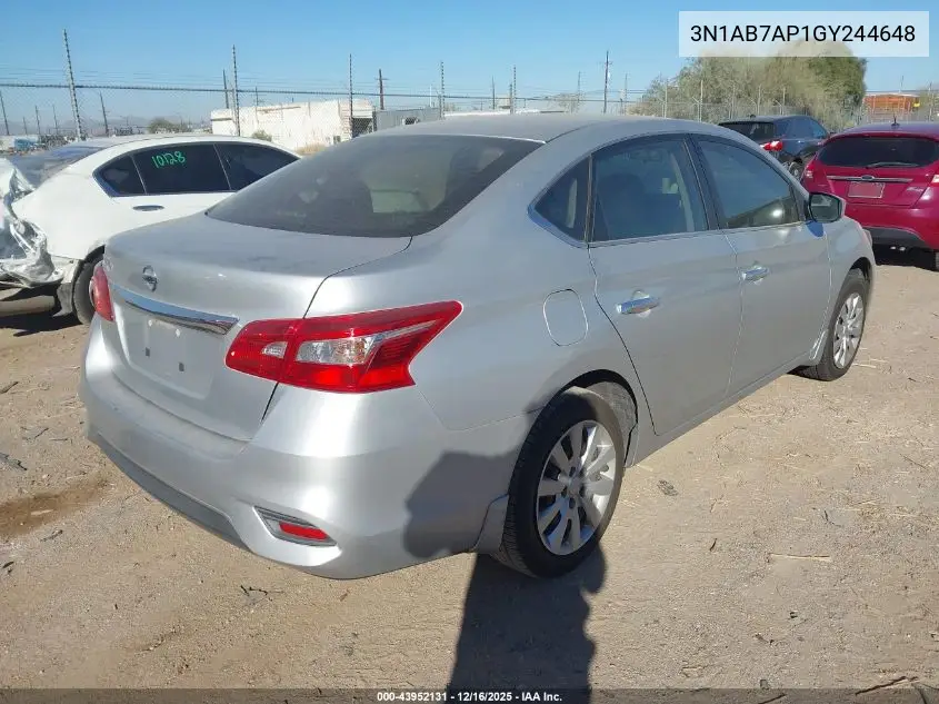 3N1AB7AP1GY244648 2016 Nissan Sentra S