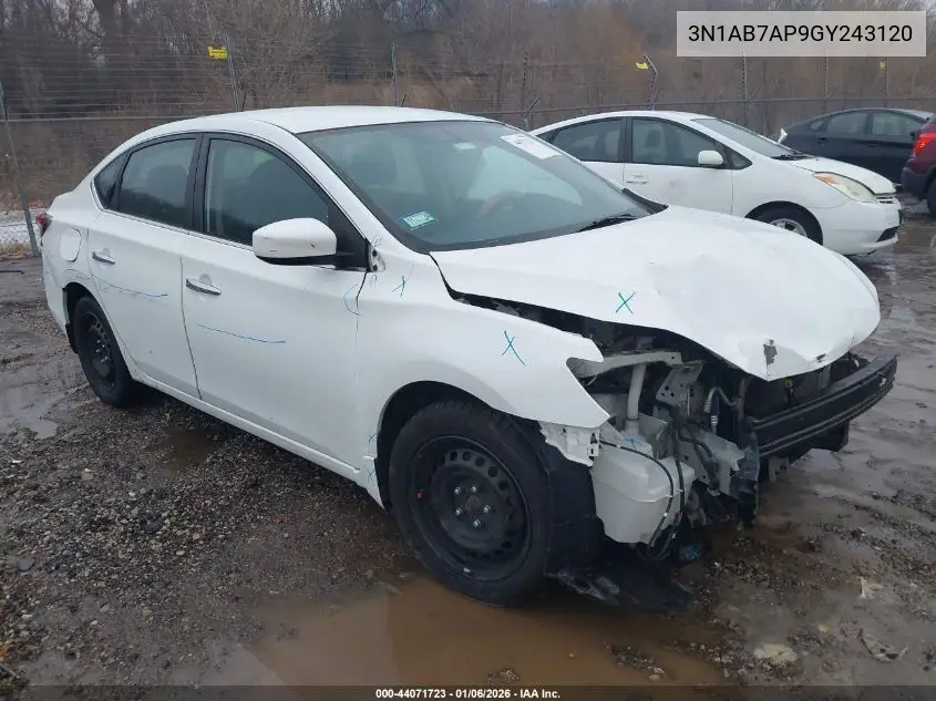 3N1AB7AP9GY243120 2016 Nissan Sentra S