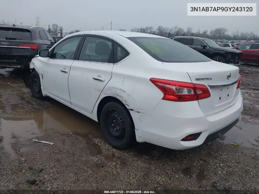3N1AB7AP9GY243120 2016 Nissan Sentra S
