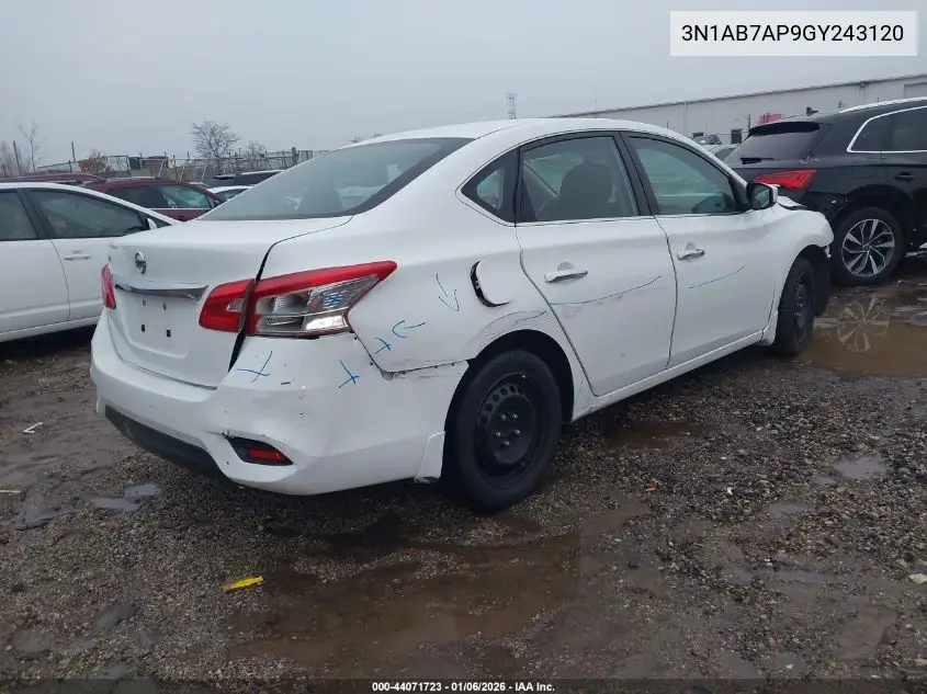 3N1AB7AP9GY243120 2016 Nissan Sentra S