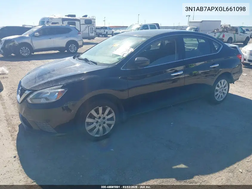 3N1AB7APXGL661098 2016 Nissan Sentra Sv