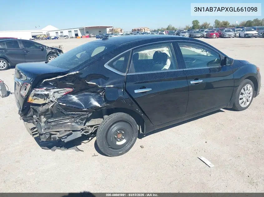 3N1AB7APXGL661098 2016 Nissan Sentra Sv