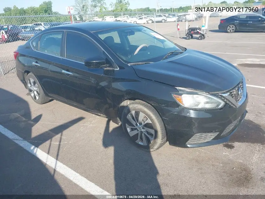 3N1AB7AP0GY217960 2016 Nissan Sentra Sv