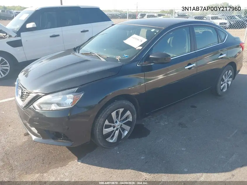 3N1AB7AP0GY217960 2016 Nissan Sentra Sv