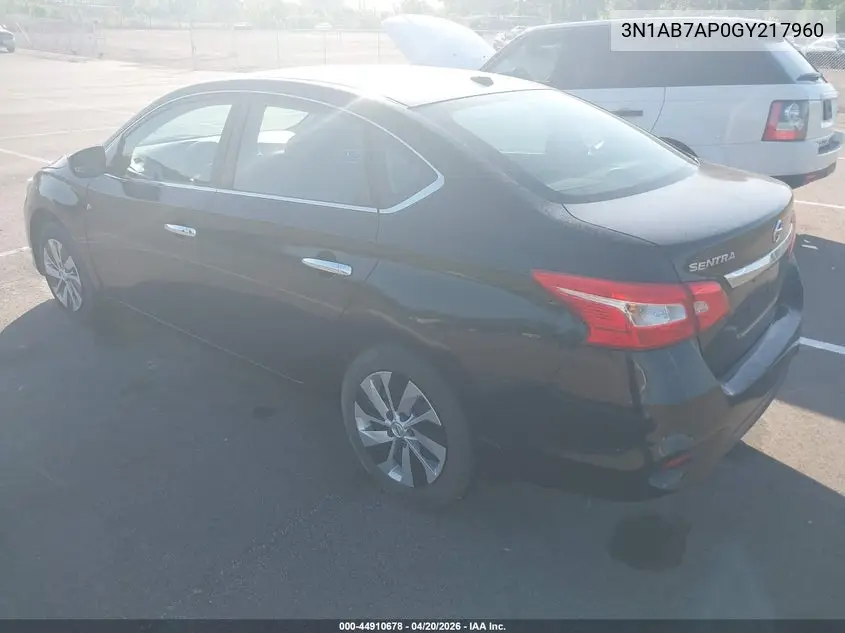 3N1AB7AP0GY217960 2016 Nissan Sentra Sv