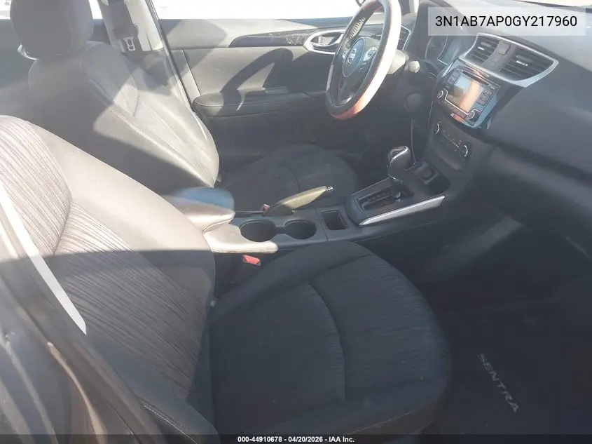 3N1AB7AP0GY217960 2016 Nissan Sentra Sv