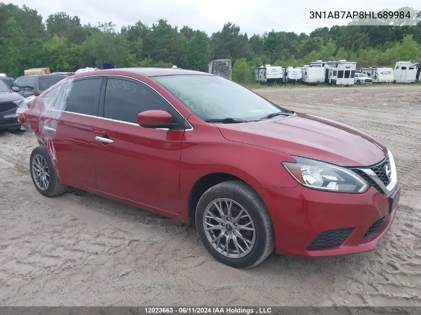 3N1AB7AP8HL689984 2017 Nissan Sentra S/Sv/Sr/Sl