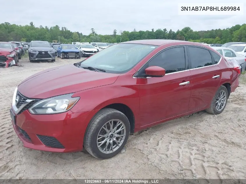 3N1AB7AP8HL689984 2017 Nissan Sentra S/Sv/Sr/Sl