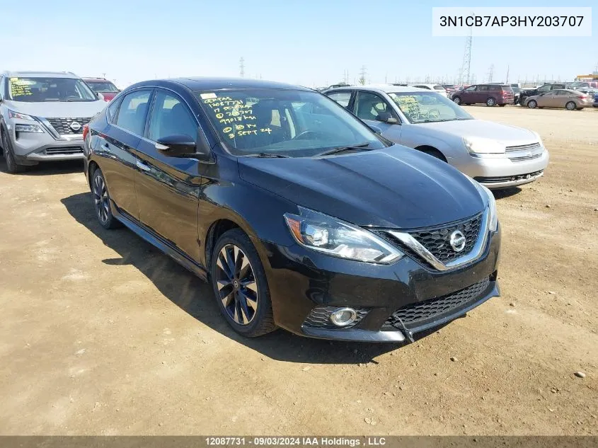 2017 Nissan Sentra Sr Turbo/Nismo VIN: 3N1CB7AP3HY203707 Lot: 12087731