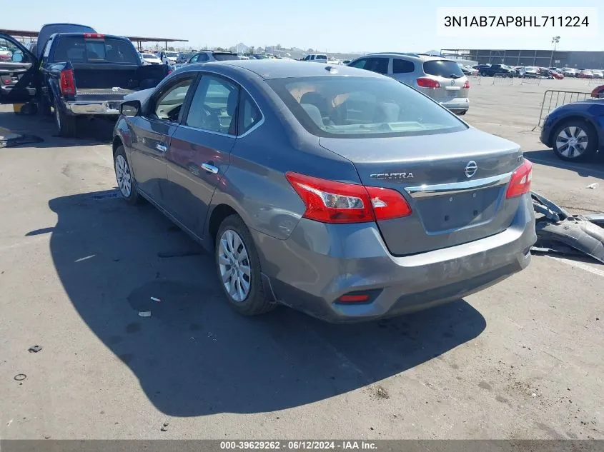 2017 Nissan Sentra Sv VIN: 3N1AB7AP8HL711224 Lot: 39629262