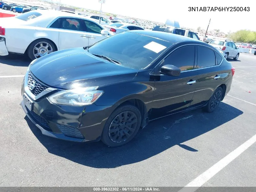 2017 Nissan Sentra Sv VIN: 3N1AB7AP6HY250043 Lot: 39632302