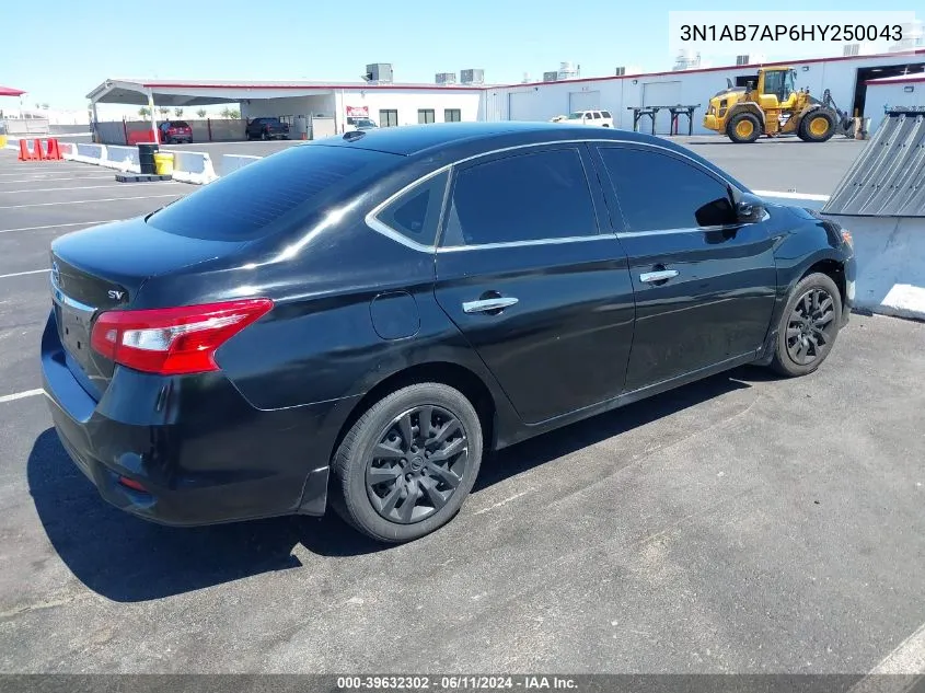 2017 Nissan Sentra Sv VIN: 3N1AB7AP6HY250043 Lot: 39632302