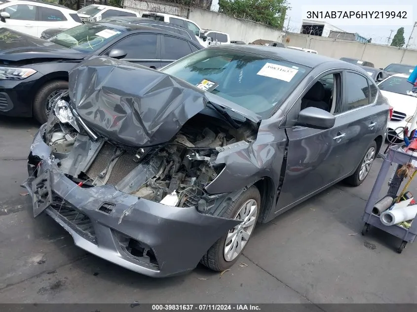 2017 Nissan Sentra S VIN: 3N1AB7AP6HY219942 Lot: 39831637