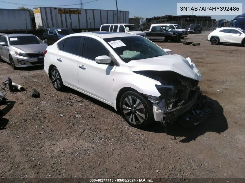 2017 Nissan Sentra Sl VIN: 3N1AB7AP4HY392486 Lot: 40277713