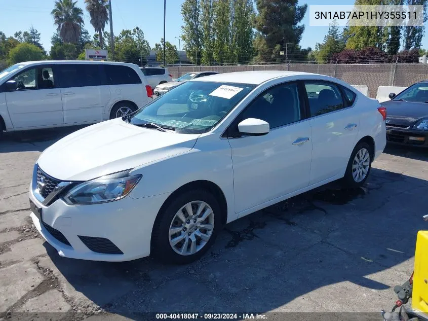 3N1AB7AP1HY355511 2017 Nissan Sentra Sv