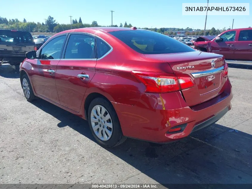 2017 Nissan Sentra Sv VIN: 3N1AB7AP4HL673426 Lot: 40425573