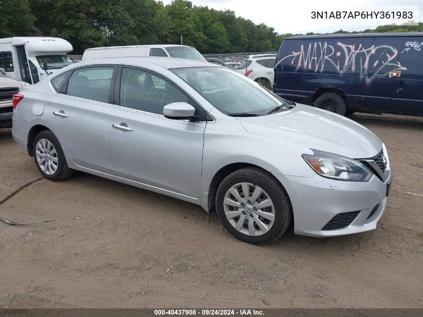 3N1AB7AP6HY361983 2017 Nissan Sentra Sv